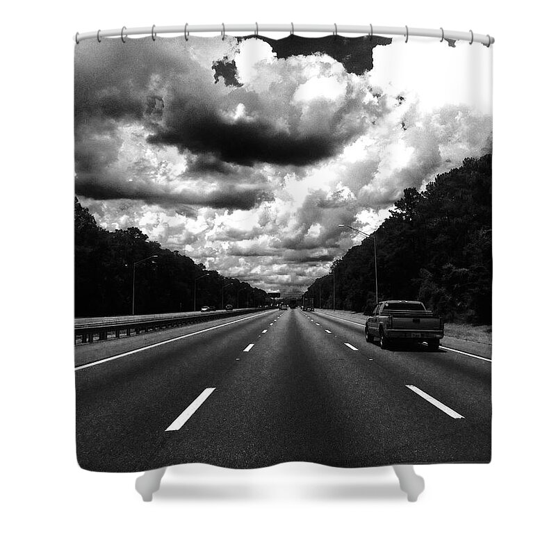 Clouds Shower Curtain featuring the photograph I95 clouds by WaLdEmAr BoRrErO