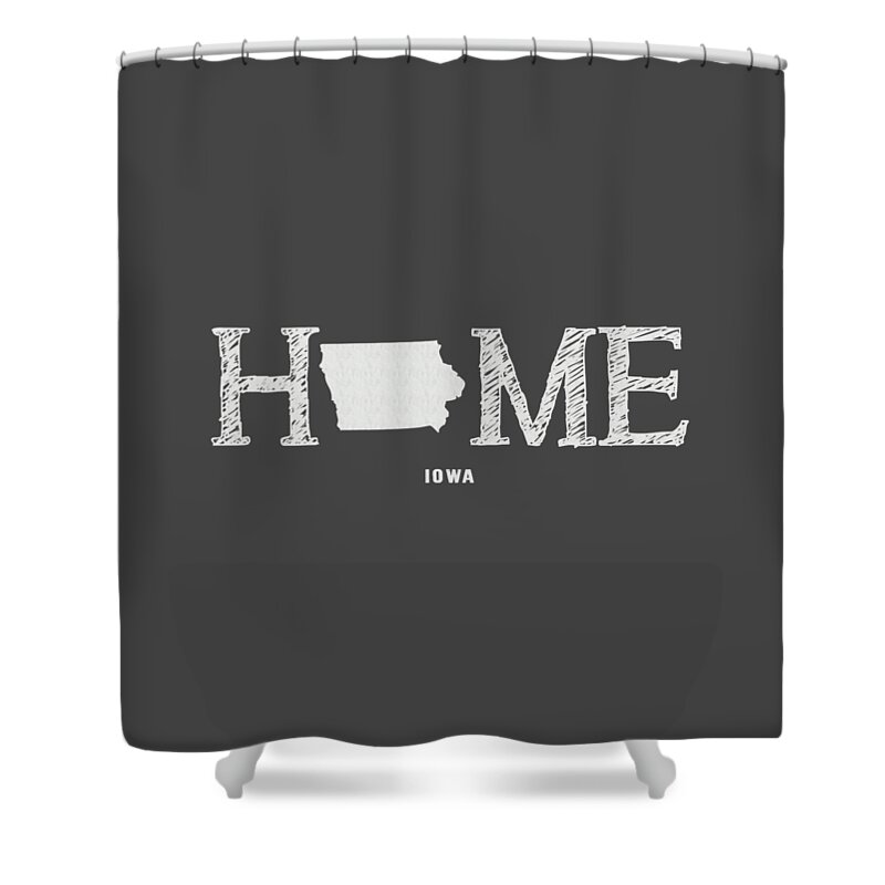 Iowa Shower Curtain featuring the mixed media IA Home by Nancy Ingersoll