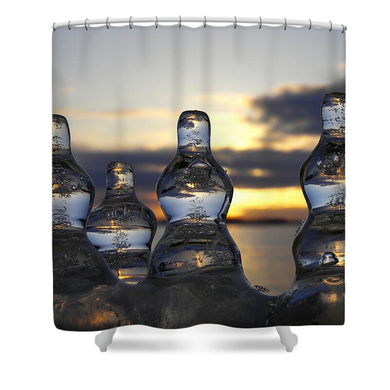 Ice Bottles Shower Curtain featuring the photograph Ice and Water 3 by Sami Tiainen