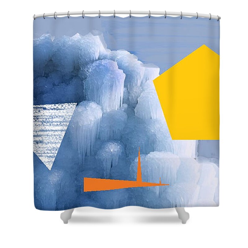 Ice Shower Curtain featuring the painting Ice by Archangelus Gallery
