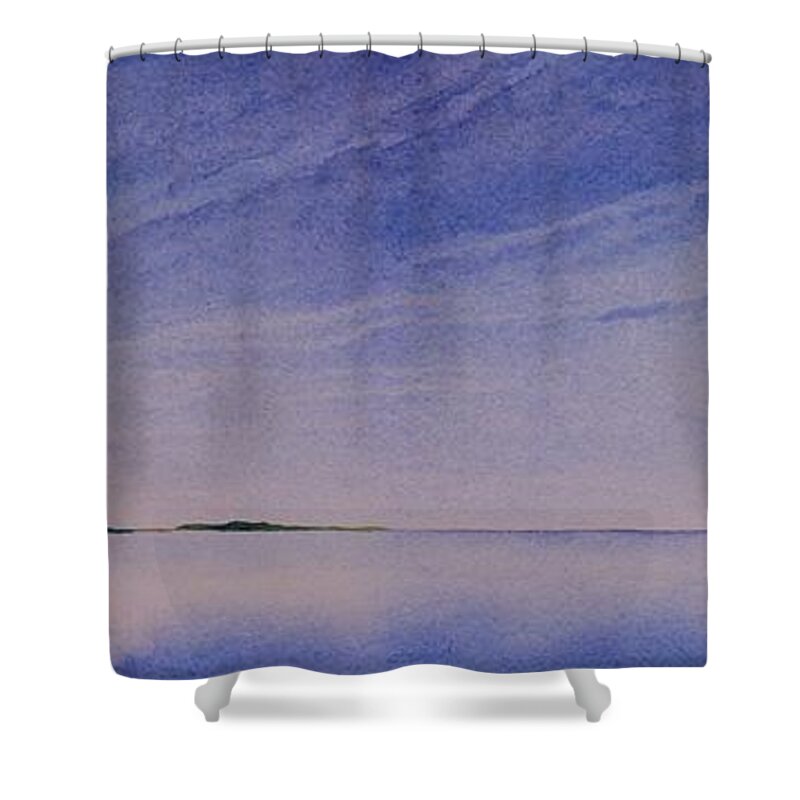 Landscape Shower Curtain featuring the painting Ice Lake by Ruth Kamenev