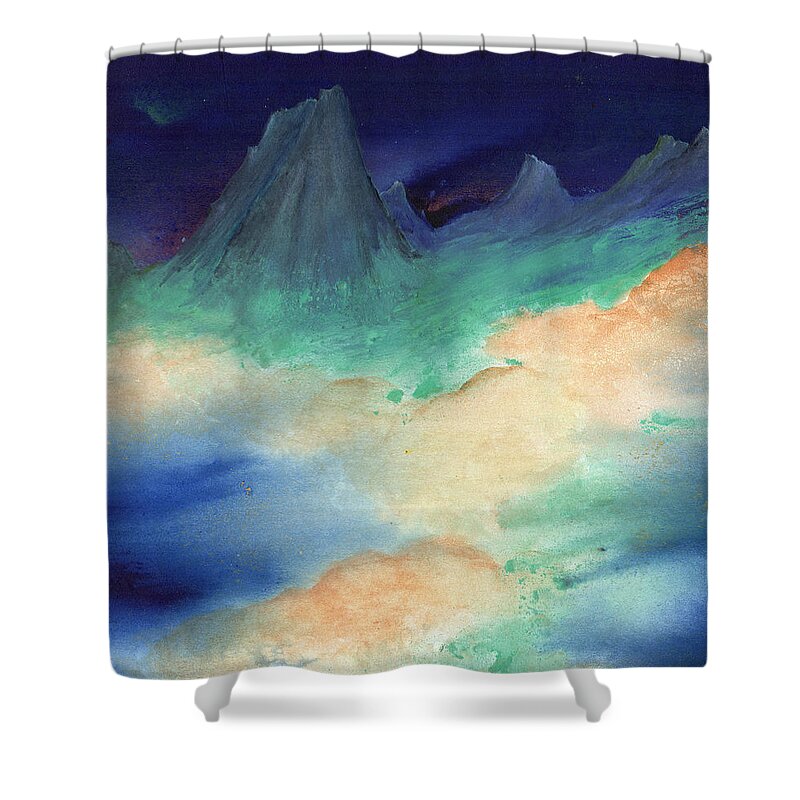 Landscape Shower Curtain featuring the painting Ice Mountain Sunrise by Charlene Fuhrman-Schulz