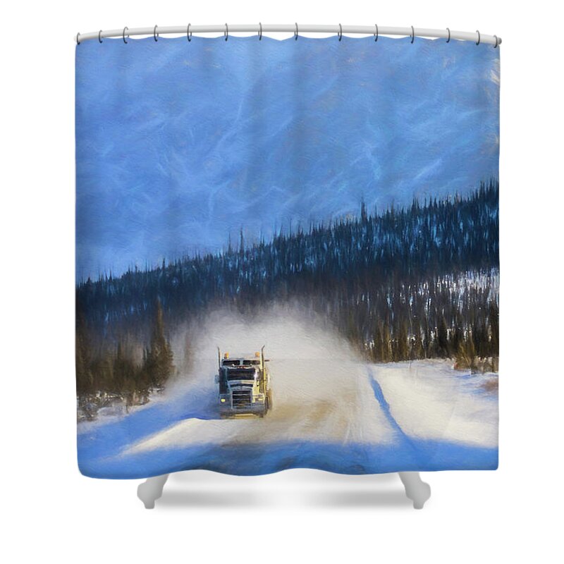 Alaska Shower Curtain featuring the photograph Ice Road Trucker by John Roach