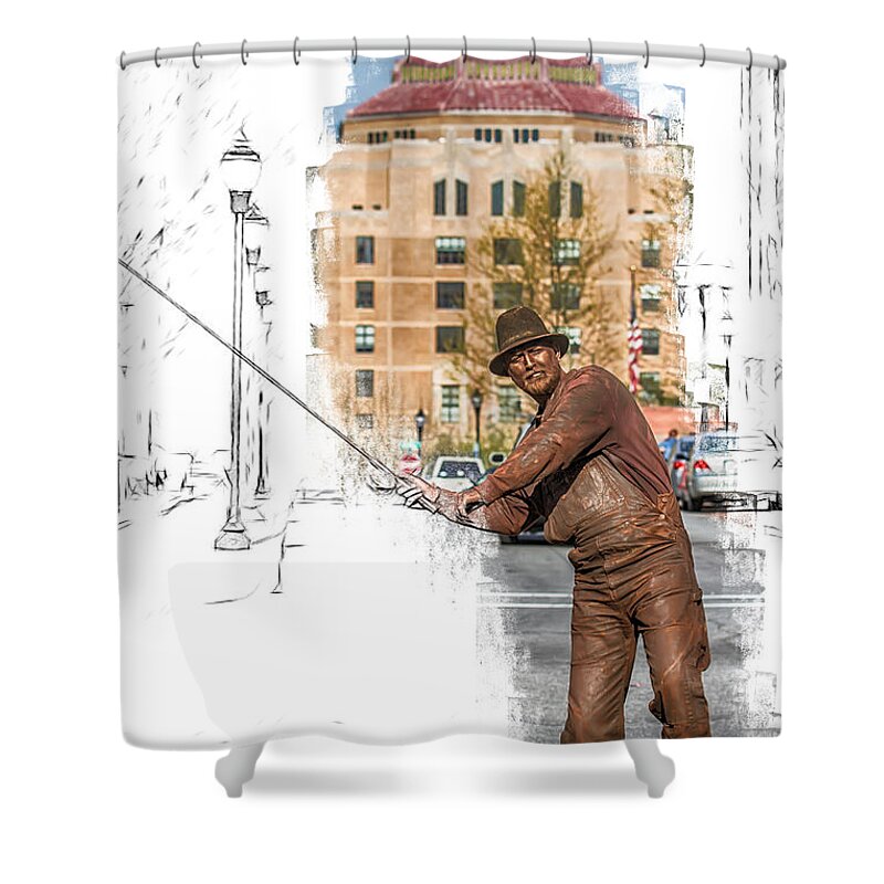 Buskers Shower Curtain featuring the photograph Iconic Asheville by John Haldane
