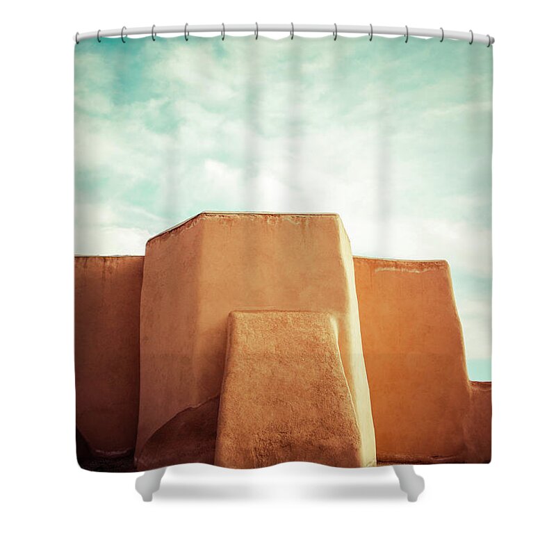 St. Francis Shower Curtain featuring the photograph Iconic Church in Taos by Marilyn Hunt