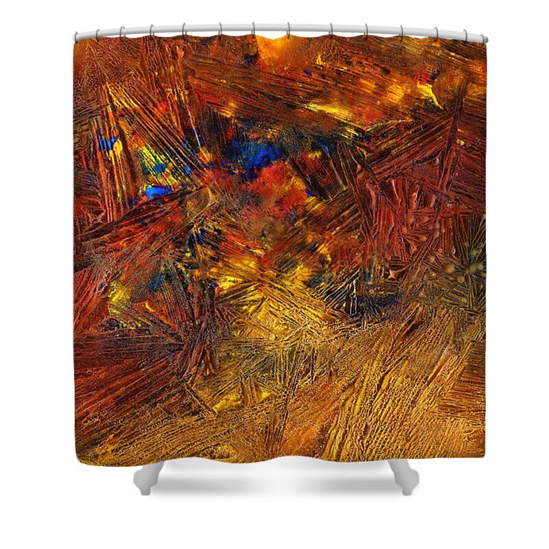 Frozen Shower Curtain featuring the mixed media Icy abstract 11 by Sami Tiainen