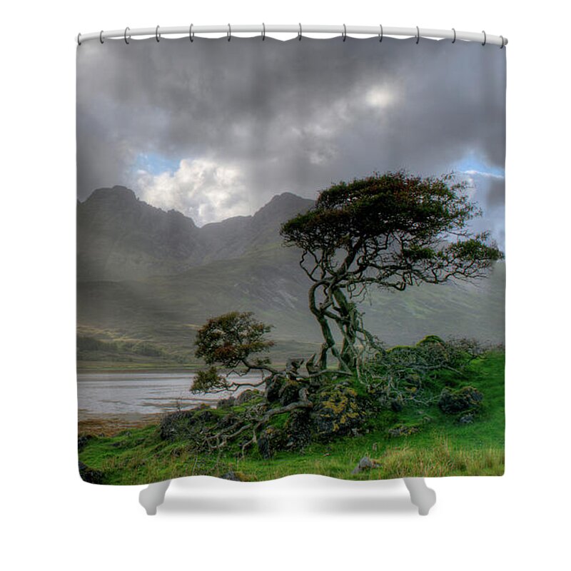 Scottish Landscapes Shower Curtain featuring the photograph Nature landscape Isle of Sky Scotland by Michalakis Ppalis