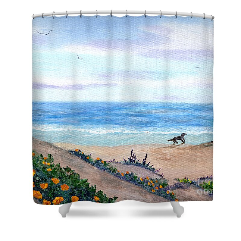 California Shower Curtain featuring the painting Idyllic Morning by Laura Iverson