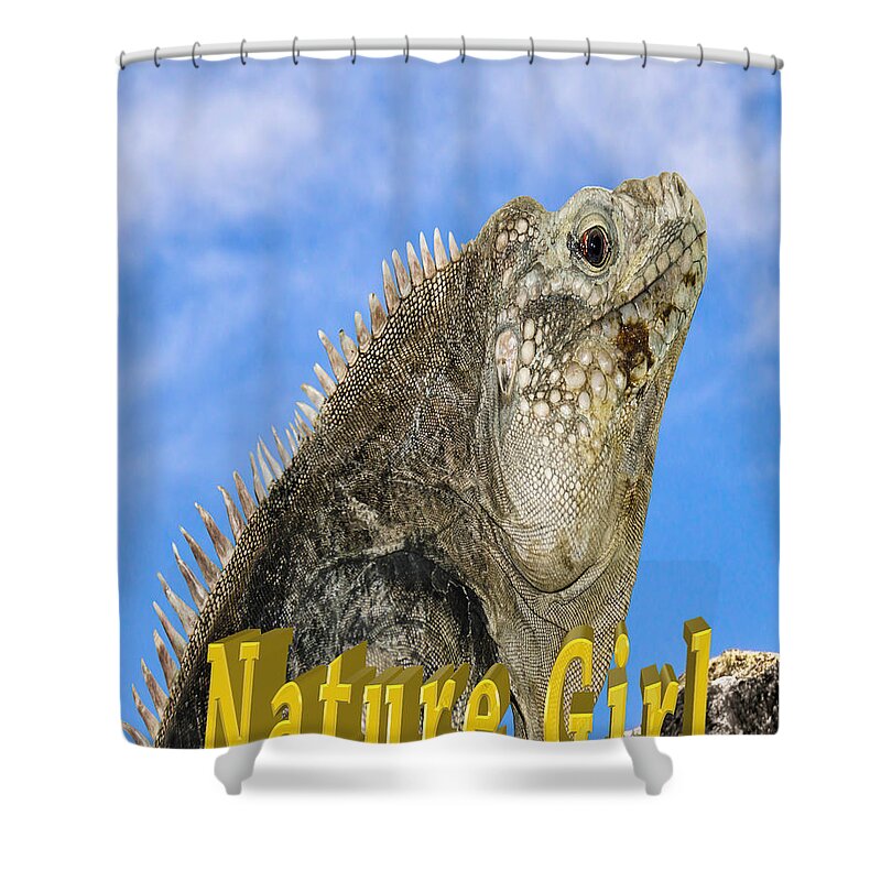 Iguana Shower Curtain featuring the photograph Iguana Nature Girl by LeeAnn McLaneGoetz McLaneGoetzStudioLLCcom