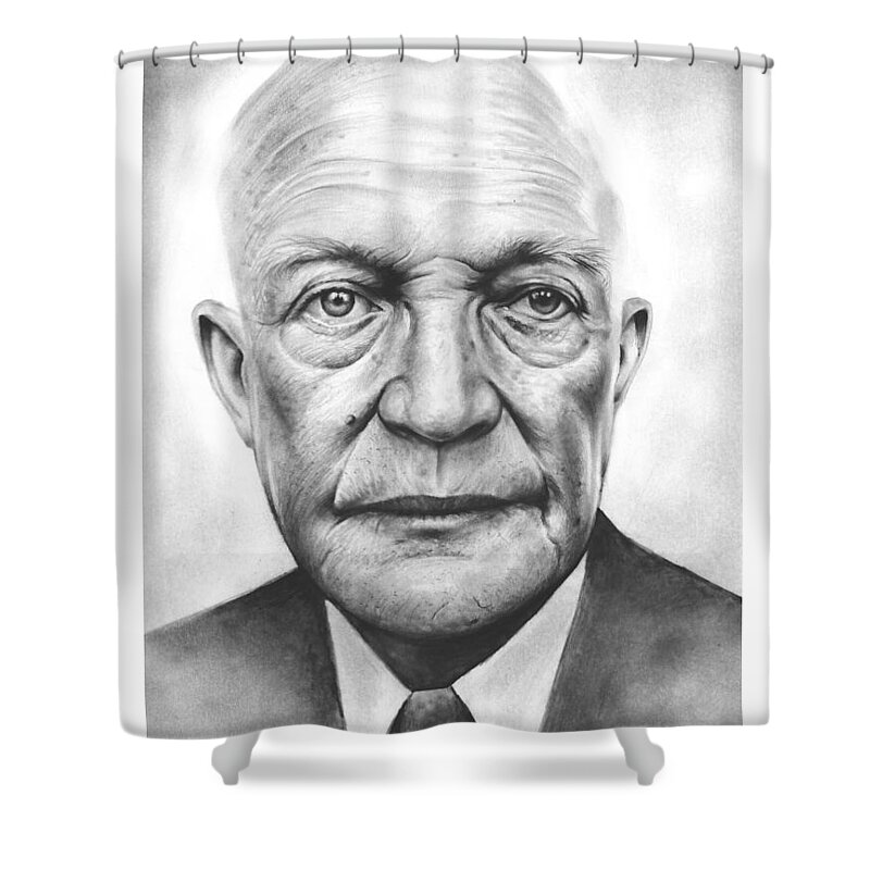 Ike Shower Curtain featuring the drawing Ike by Greg Joens