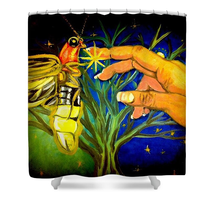 Firefly Shower Curtain featuring the painting Illumination by Alexandria Weaselwise Busen