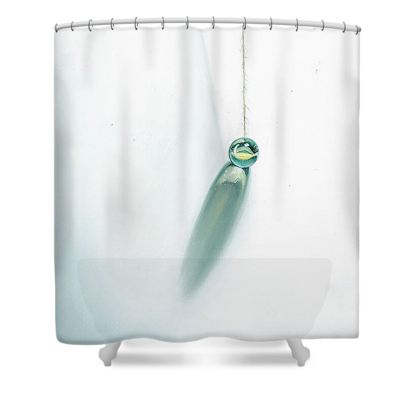 Marble Hanging By String Shower Curtain featuring the painting Illumination Within by Roger Calle