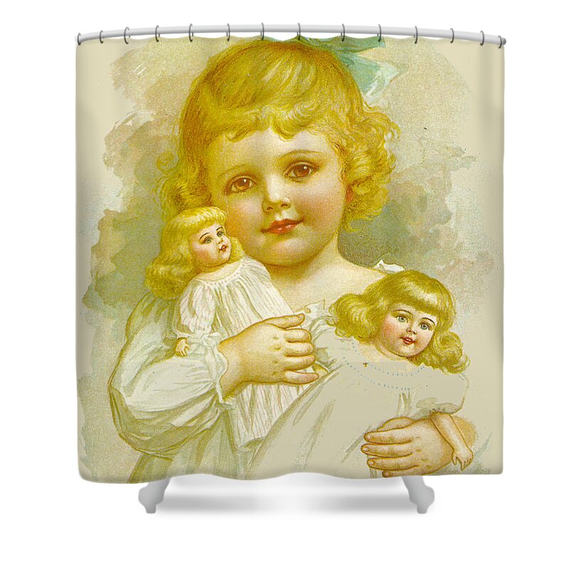 Ida Waugh Shower Curtain featuring the painting Illustration 2 from Mammys Baby by Ida Waugh 