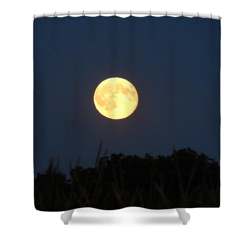 July 31 2015 Full Blue Moon In Aquarius Shower Curtain featuring the photograph I'm Just Over Here by Wild Thing