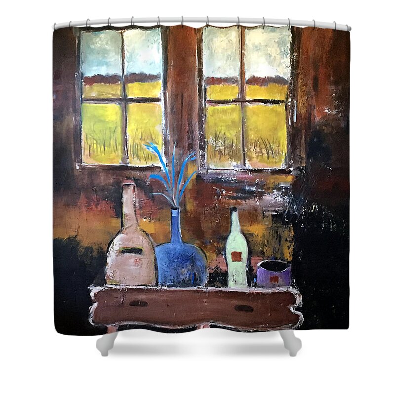 Barn Shower Curtain featuring the painting Imaginary Interior by Dennis Ellman