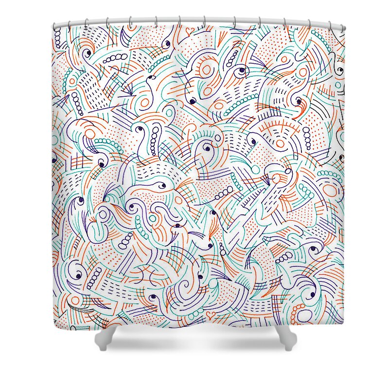 Mazes Shower Curtain featuring the drawing Imagine by Steven Natanson