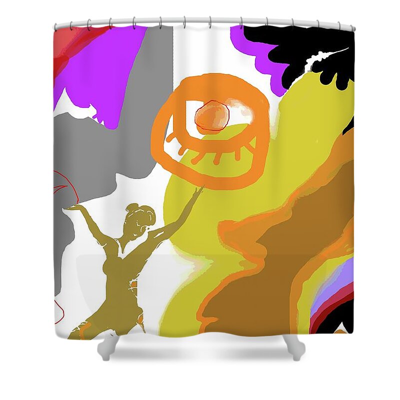 Dance Shower Curtain featuring the digital art Imagine such fun by Mary Armstrong