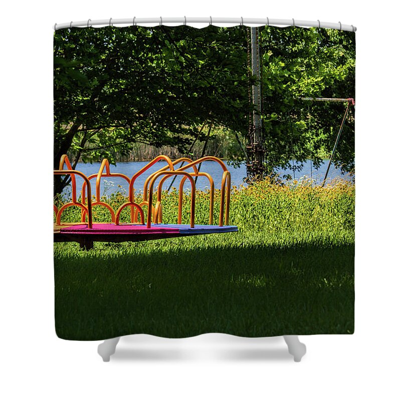  Playground Shower Curtain featuring the photograph Imagine When by Alana Thrower