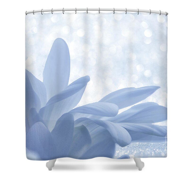 Blue Shower Curtain featuring the digital art Immobility - wh01t2c2 by Variance Collections