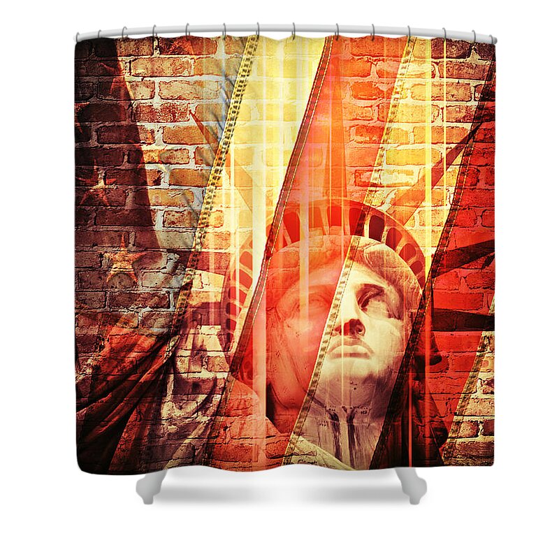 The Statue Of Liberty Shower Curtain featuring the photograph Imperiled Liberty by Aurelio Zucco