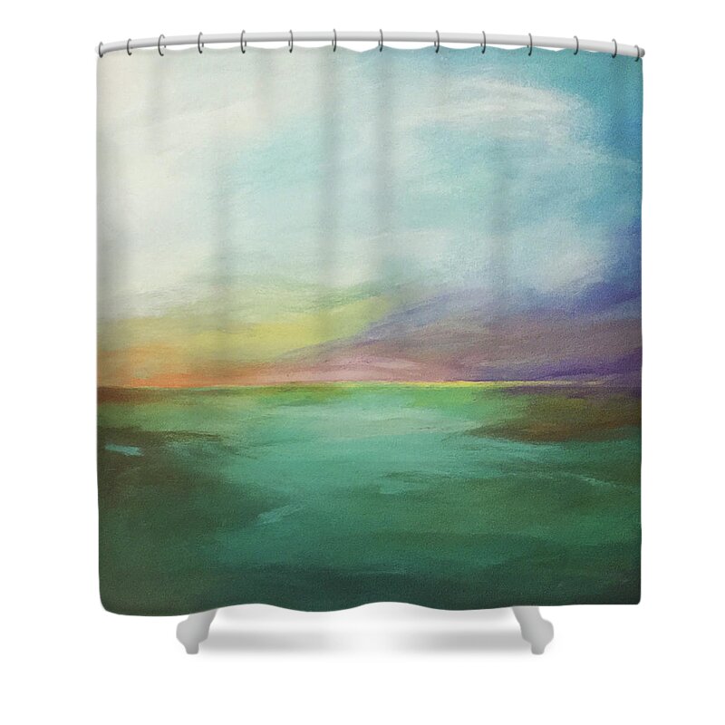 Evening Shower Curtain featuring the painting Impossible to Leave by Linda Bailey
