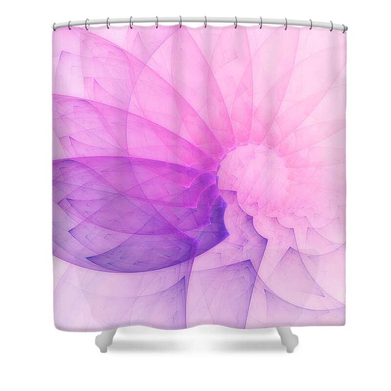 Art Shower Curtain featuring the digital art In Any Tongue by Jeff Iverson