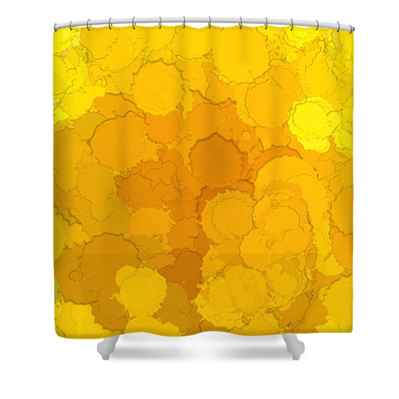 Orange Shower Curtain featuring the digital art In Color Abstract 14 by Cathy Anderson