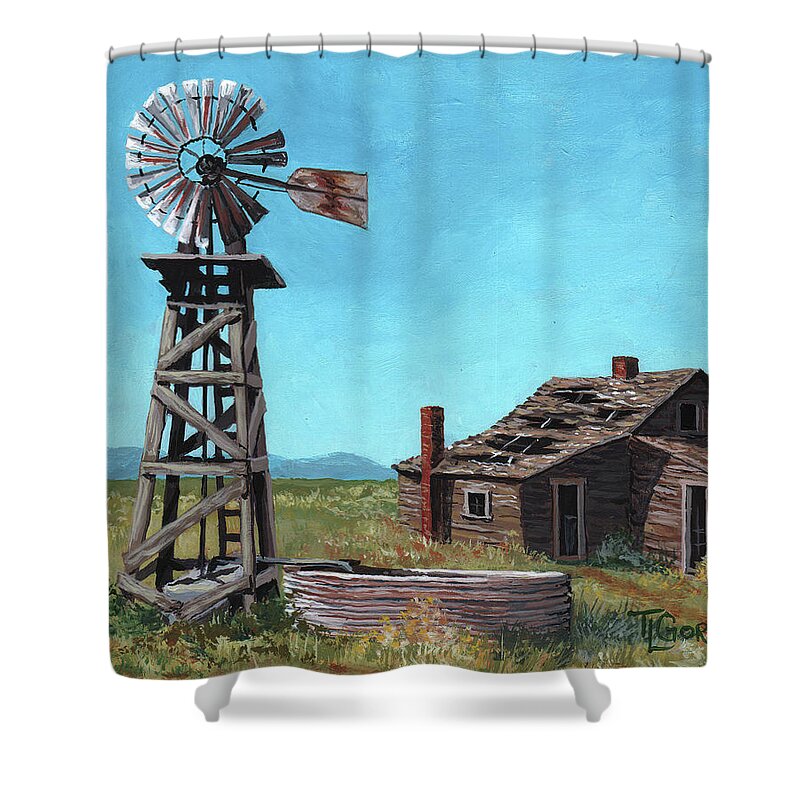 Timithy Shower Curtain featuring the painting In days past by Timithy L Gordon