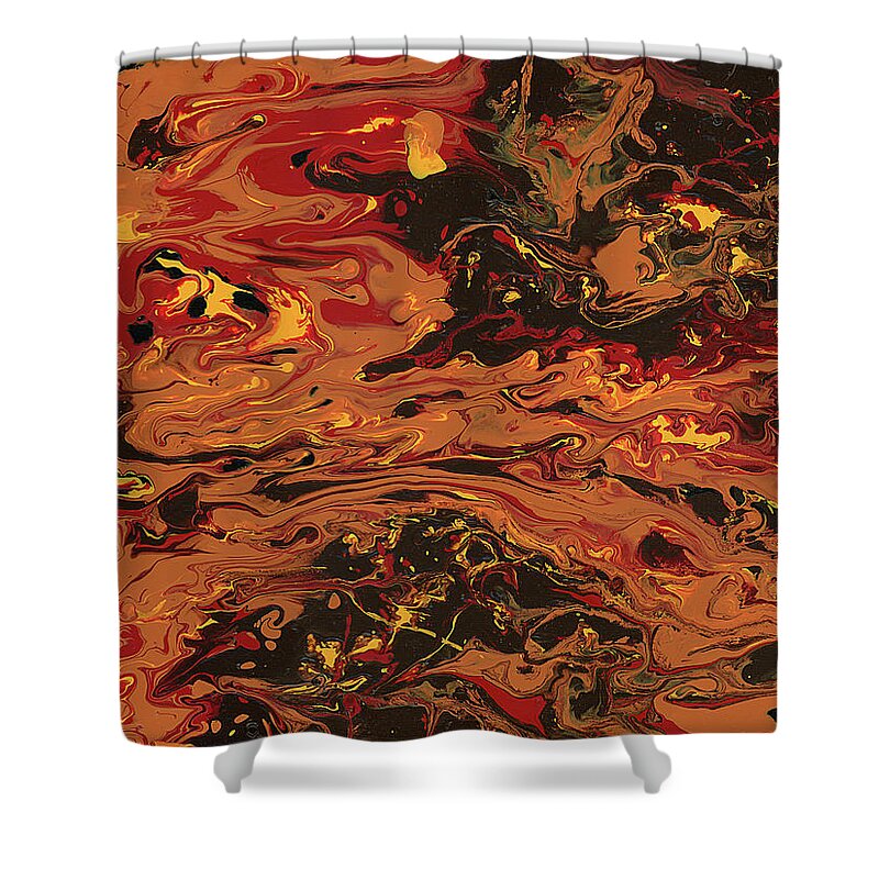 Abstract Shower Curtain featuring the painting In Flames by Matthew Mezo