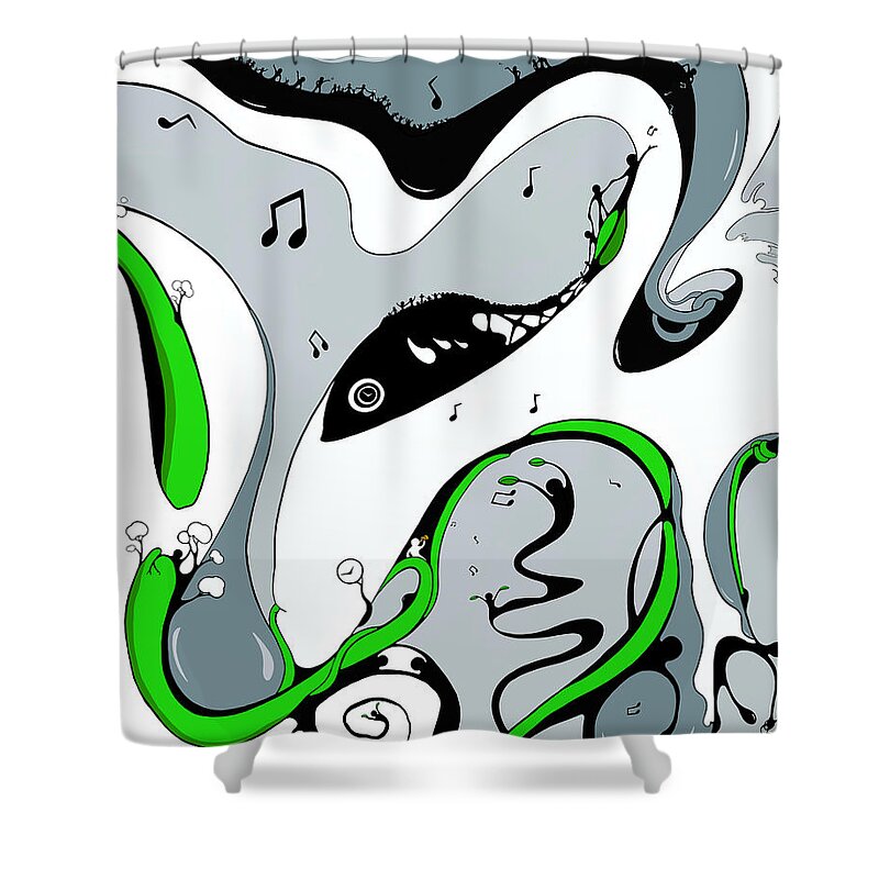 Jazz Shower Curtain featuring the drawing In Harmony by Craig Tilley