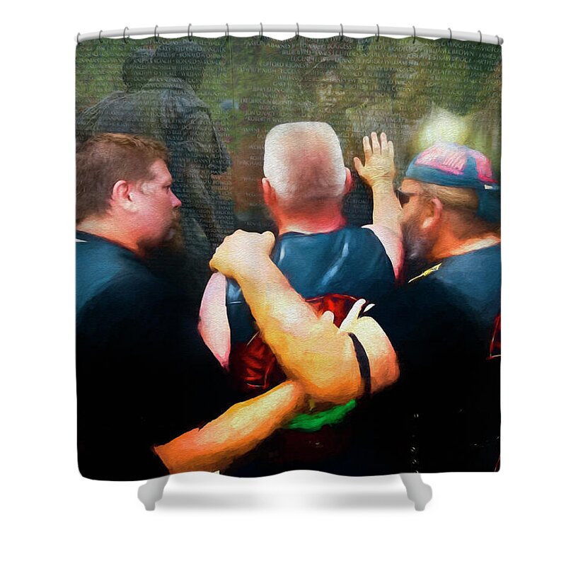 Fine Art Shower Curtain featuring the digital art In Honour Of Those Who Serve by Ted Azriel