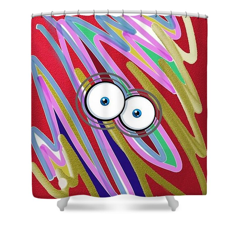 Motion Shower Curtain featuring the mixed media In My Mind by Demitrius Motion Bullock
