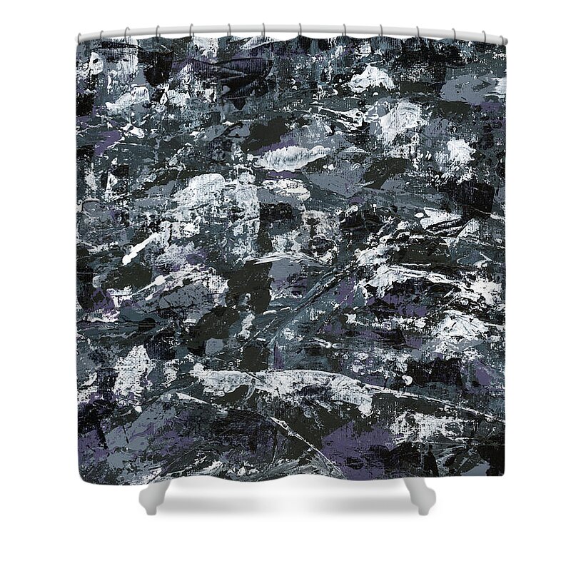 Abstract Shower Curtain featuring the painting In Rubble by Matthew Mezo