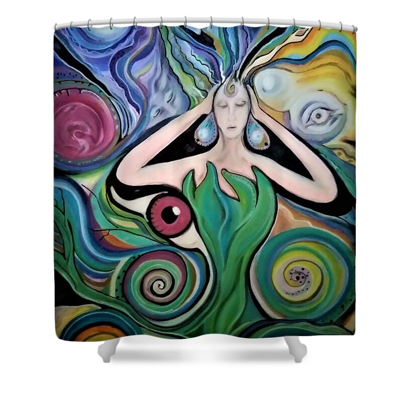 Nymph Shower Curtain featuring the painting In Spire It by Tracy Mcdurmon
