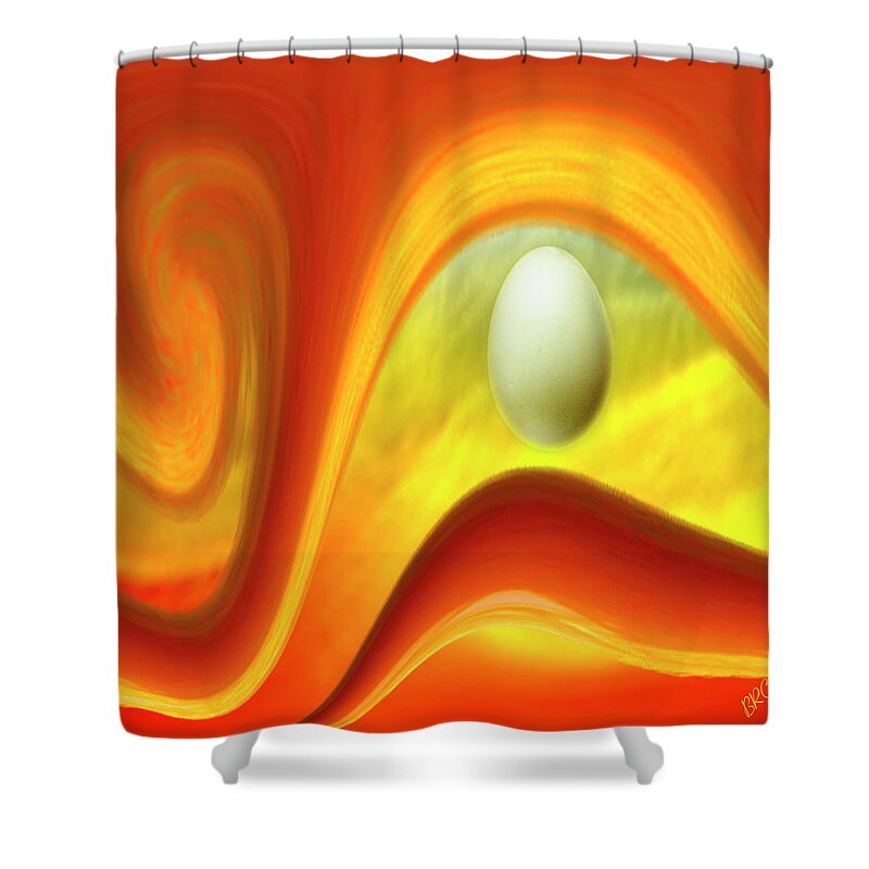 Surreal Shower Curtain featuring the digital art In The Beginning by Ben and Raisa Gertsberg