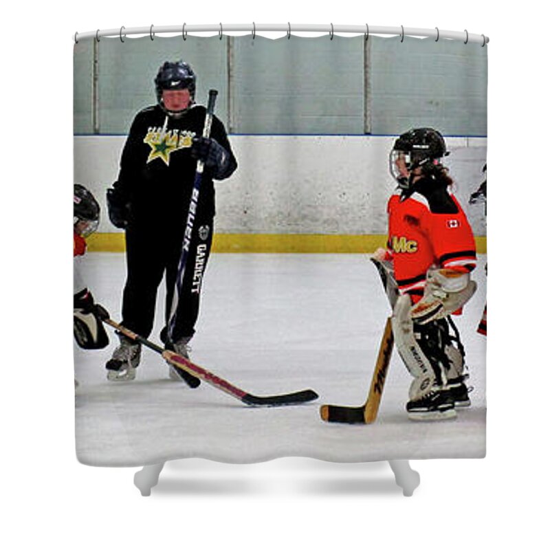 Hockey Shower Curtain featuring the photograph In The Beginning by Ian MacDonald