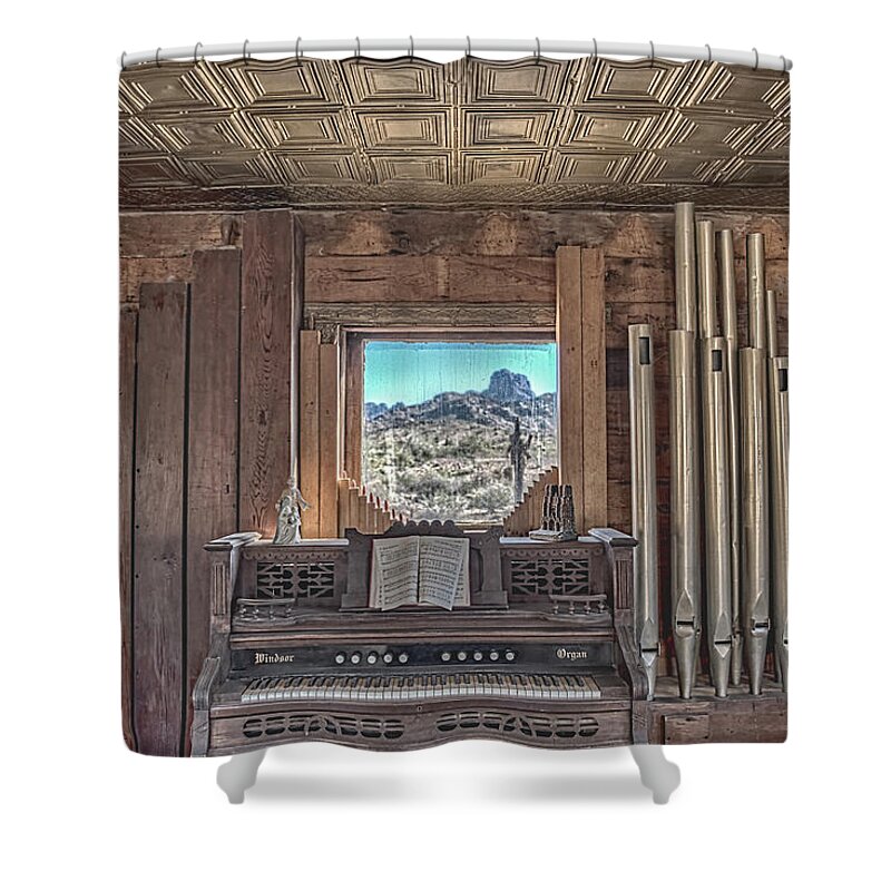 Arizona Shower Curtain featuring the photograph In The Chapel by Jim Thompson