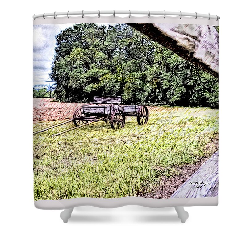 Landscapes Shower Curtain featuring the digital art In The Deep South by DB Hayes