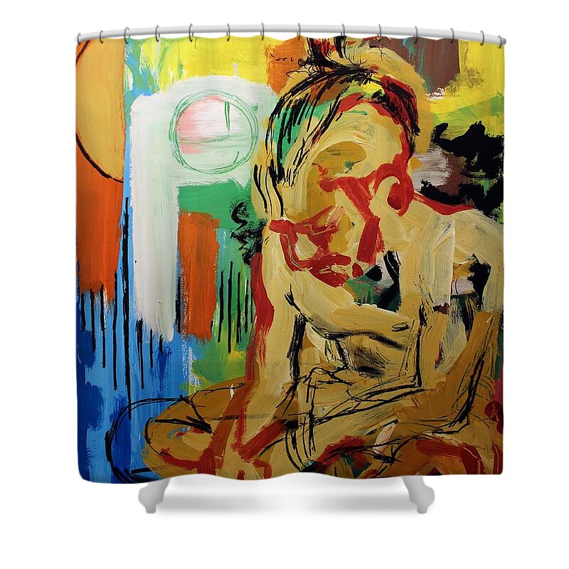 Abstract Shower Curtain featuring the painting In the Frequency by Aort Reed