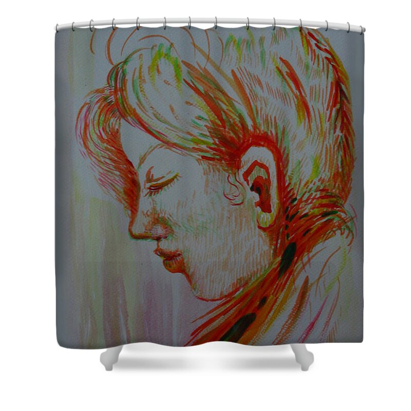 Acrylic Shower Curtain featuring the painting In The Room of Peace by Sukalya Chearanantana