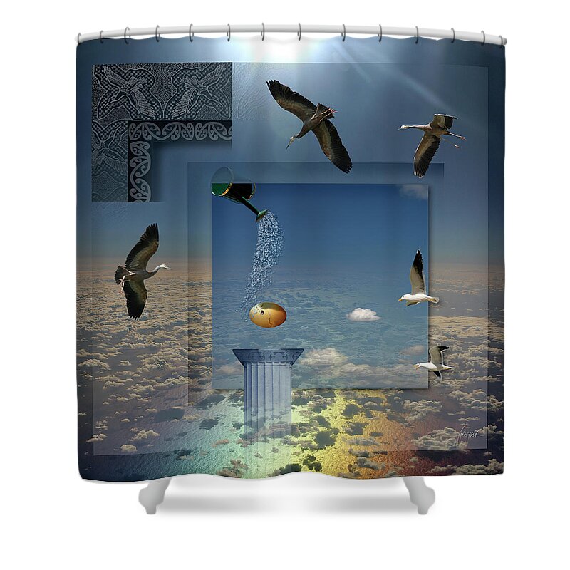 Digital Photo Art Shower Curtain featuring the digital art In the shadow of my father by Ian Anderson