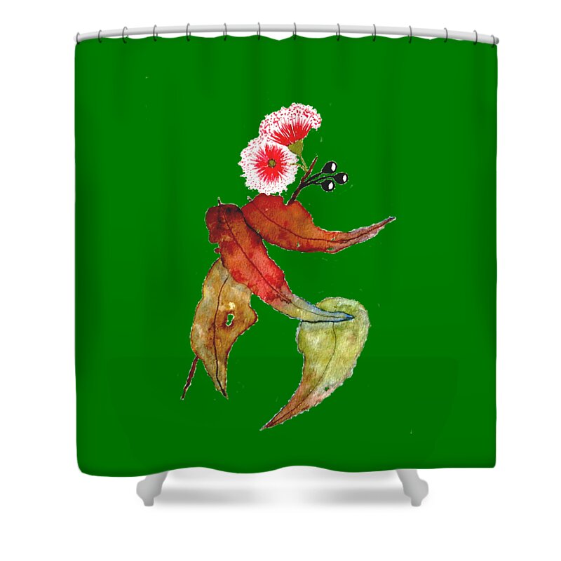 Eucalyptus Tree Leaves Shower Curtain featuring the painting In Transition 1 by Leanne Seymour