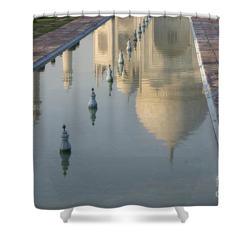 Reflection Of Taj Mahal Shower Curtain featuring the photograph In Water by Elena Perelman
