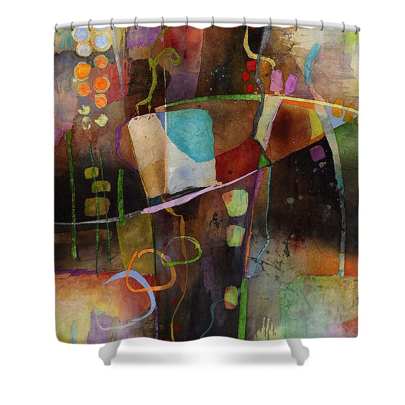 Abstract Shower Curtain featuring the painting Incipient Bloom by Hailey E Herrera