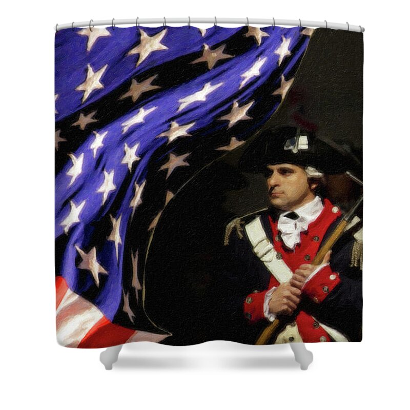 Flag Shower Curtain featuring the painting Independance Day - DWP2075105 by Dean Wittle