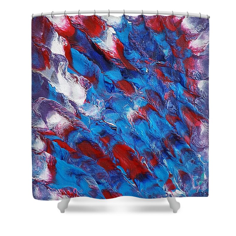 Red Shower Curtain featuring the painting Independence by Gail Friedman