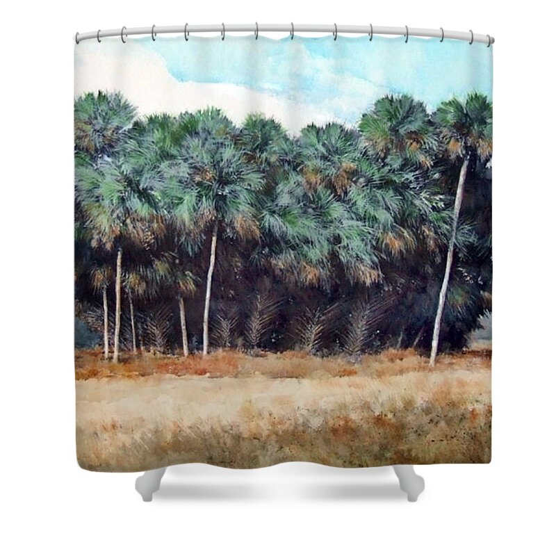 Florida Shower Curtain featuring the painting Indian Prairie by Ronald Shelley
