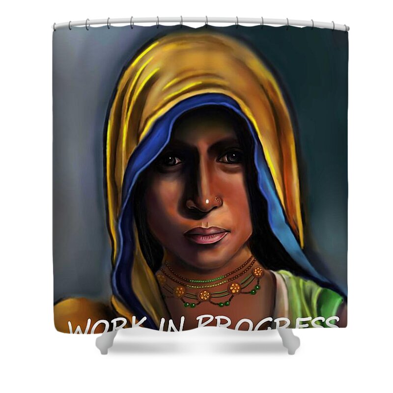 Indian Woman Shower Curtain featuring the digital art Indian Woman by Carmen Cordova