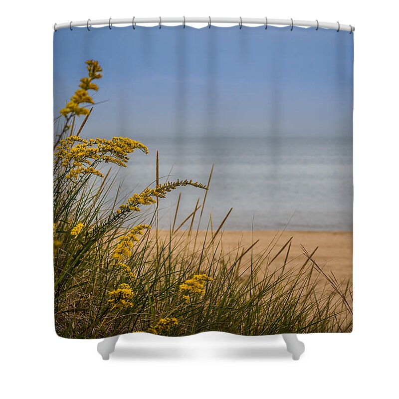 Beach Shower Curtain featuring the photograph Indiana Dunes on Lake Michigan by Ron Pate