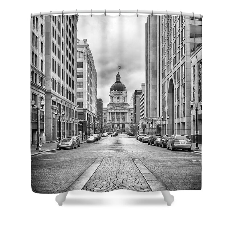 Landscape Shower Curtain featuring the photograph Indiana State Capitol Building by Howard Salmon